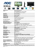 Preview for 1 page of AOC 2436Vwh Dimensions