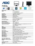 AOC 719VA Dimensions preview