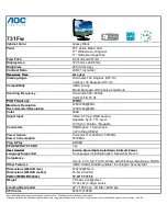 Предварительный просмотр 1 страницы AOC 731Fw Dimensions