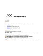 AOC 916SWA User Manual preview