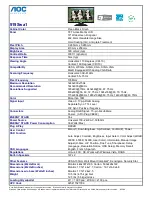 Preview for 1 page of AOC 919Swa1 Specifications