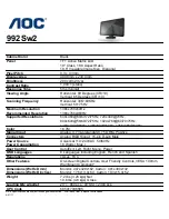 Preview for 1 page of AOC 992SW2 Brochure