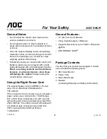 Preview for 4 page of AOC 9KLR User Manual