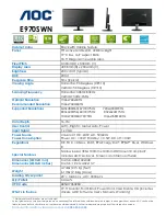 Preview for 1 page of AOC E970SWN Dimensions