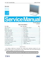 Preview for 1 page of AOC I-INC AG191A Service Manual