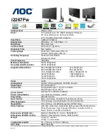 AOC i2267Fw Dimensions preview