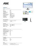 Preview for 1 page of AOC I2269VWM Specifications