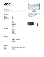 Preview for 2 page of AOC I2269VWM Specifications