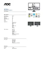 Preview for 2 page of AOC i2470Swq Specifications