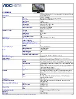 Preview for 1 page of AOC L26W898 Specifications