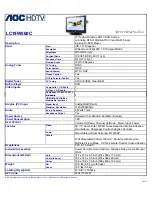 AOC LC19W060C Specifications preview