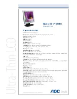 AOC LM720 - 17" Technical Specifications preview