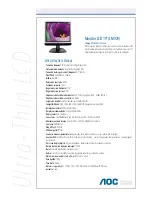 AOC LM929 - 19" (Portuguese) Specification Sheet preview