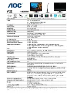 Preview for 1 page of AOC V22/V22plus Dimensions