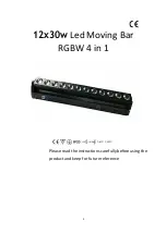 Aolait 12x30w Led Moving Bar RGBW 4 in 1 light. User Manual предпросмотр