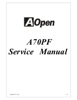 Preview for 1 page of AOpen A70PF Service Manual