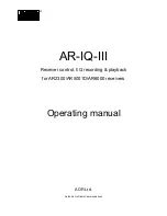 Preview for 1 page of AOR AR-IQ-III Operating Manual