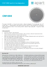 APART CM1008 Quick Start Manual preview