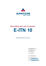 Apator Metra E-ITN 10 Series Installation And Service Manual preview