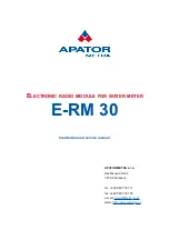 Предварительный просмотр 1 страницы Apator Metra E-RM 30 Installation And Service Manual