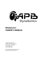 APB-DynaSonics MixSwitch-C Owner'S Manual preview