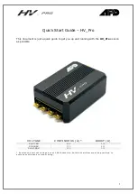 Preview for 1 page of APD HV-PRO Quick Start Manual