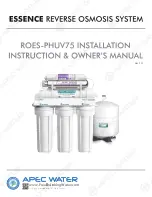 Предварительный просмотр 1 страницы Apec Water ESSENCE ROES-PHUV75 Installation Instructions & Owner'S Manual