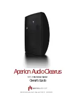 Aperion Audio Clearus Owner'S Manual preview