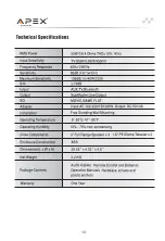 Preview for 14 page of Apex Digital ASB-800 Technical Specifications And Operating Instructions