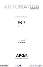 APG PG-7 Operator'S Manual предпросмотр