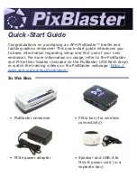 Preview for 1 page of APH PixBlaster 1-08070-00 Quick Start Manual