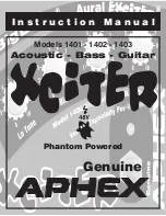 Предварительный просмотр 1 страницы Aphex 1401 Acoustic Xciter Instruction Manual