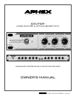 Aphex Aural Exciter Owner'S Manual preview