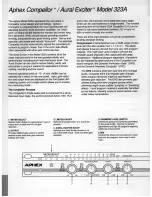 Preview for 2 page of Aphex Compellor Aural Exciter 323A Features & Specifications