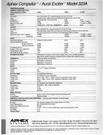 Preview for 4 page of Aphex Compellor Aural Exciter 323A Features & Specifications