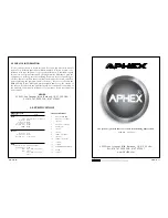 Предварительный просмотр 6 страницы Aphex EQF 500 Owner'S Manual