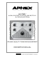 Предварительный просмотр 1 страницы Aphex XCITER Owner'S Manual