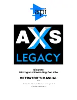 Preview for 1 page of API Legacy AXS Operator'S Manual