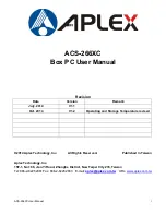 Предварительный просмотр 1 страницы Aplex ACS-266XC User Manual