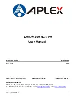 Preview for 1 page of Aplex ACS-2675C Box PC User Manual