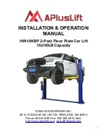 APlusLift HW-10KBP Installation & Operation Manual preview