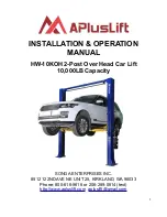 APlusLift HW-10KOH Installation & Operation Manual preview