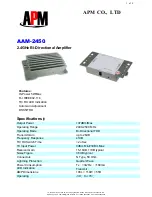 APM 2.4GHz Bi-Directional Amplifier AAM-2450 Specifications preview