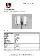 APM 802.11b+g Array Antenna for 2.4~2.5GHz AAR-2412CP Specifications preview