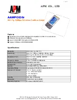 APM 802.11g 54Mbps Wireless Cardbus Adapter AAWPC036r Specifications preview