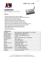 APM 802.11g 54Mpbs Access Point AAWAP608 Specifications preview