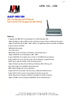 APM AAIP-W610H Specification Sheet preview