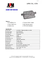 APM AAM-5010ODU Specification предпросмотр