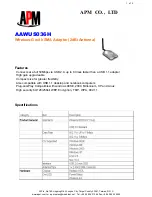 APM AAWUS036H Specification Sheet предпросмотр