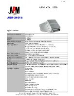 APM ABR-2401b Specification Sheet предпросмотр